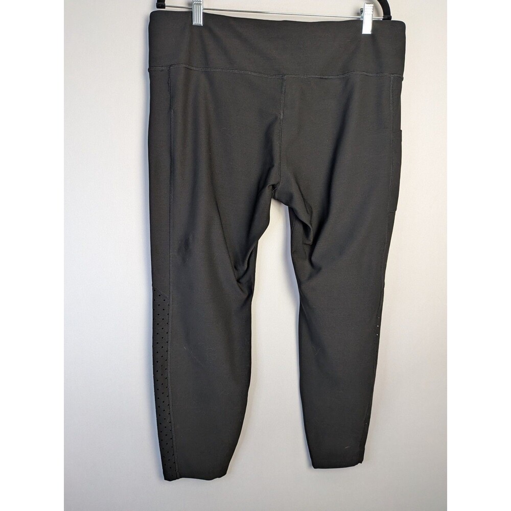 AVIA Cropped Leggings Womens XL Yoga Gym Exercise Black Stretch Mesh Detail - Picture 11 of 14
